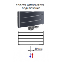 Вертикальный биметаллический радиатор Rifar Convex 500 - 18 секций нижнее центральное подключение