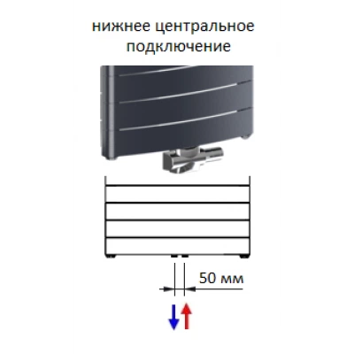 Вертикальный биметаллический радиатор Rifar Convex 500 - 22 секции Антрацит нижнее центральное подключение Вертикальный биметаллический радиатор Rifar Convex 500 - 22 секции Антрацит нижнее центральное подключение