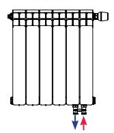 Нижнее правое подключение радиатора Rifar Base Ventil 350 4 секции